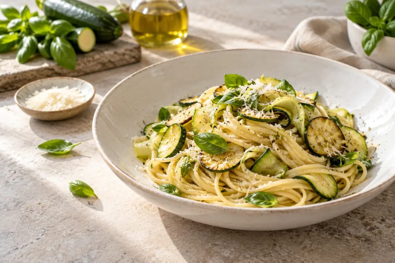 Pâtes aux courgettes à l’italienne : une sauce liée sans crème en 30 minutes