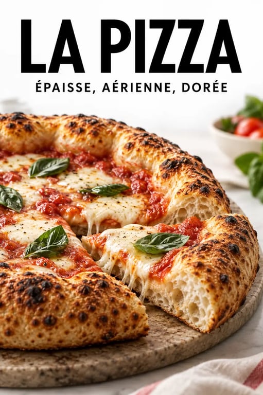 Recette pâte à pizza italienne épaisse, pizza moelleuse à bords gonflés et dorés