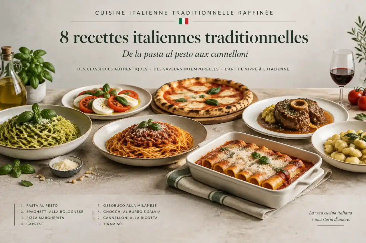 8 recettes italiennes traditionnelles, de la pasta al pesto aux cannelloni
