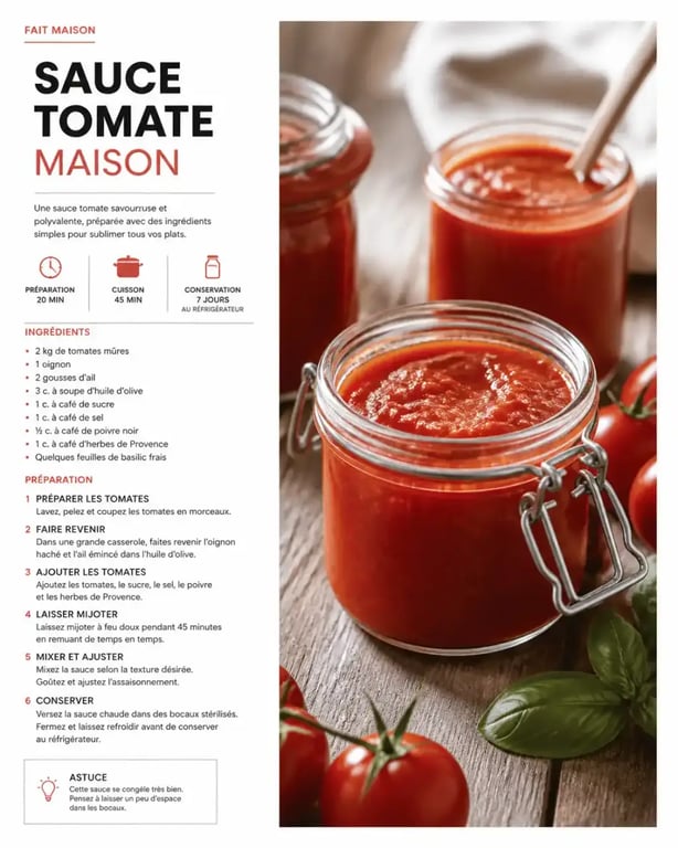 Bocaux de sauce tomates en conserve maison prêts pour le stockage