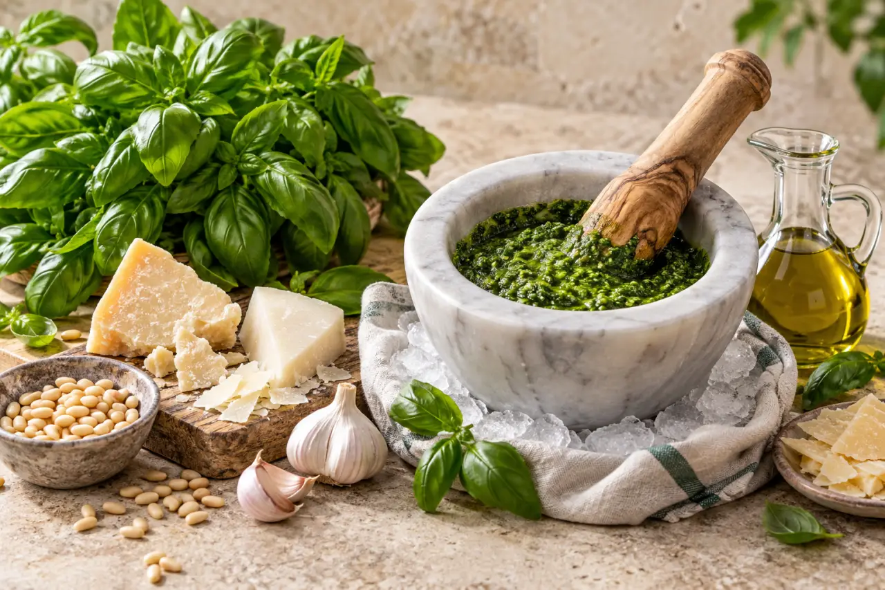 Pesto recette italienne : 100 g de basilic, zéro cuisson et la méthode pour garder sa couleur