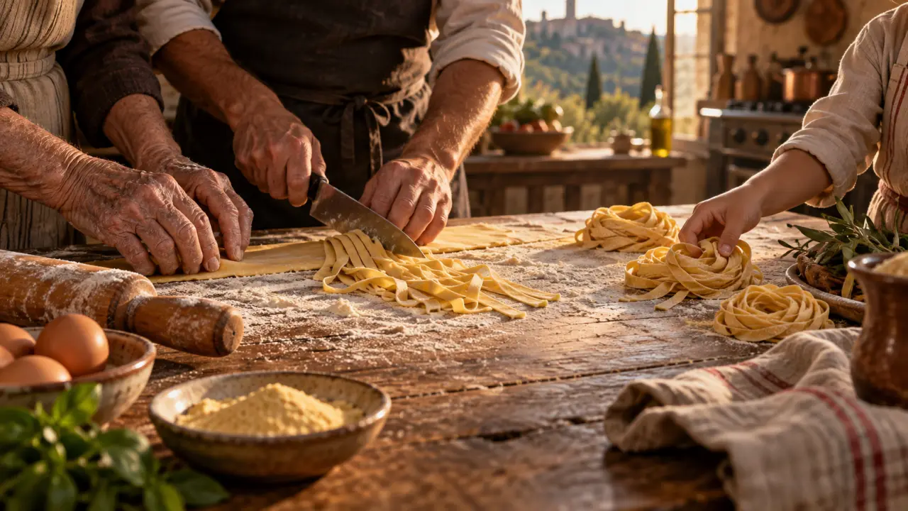 Pâtes fraîches italiennes dressées dans une assiette élégante