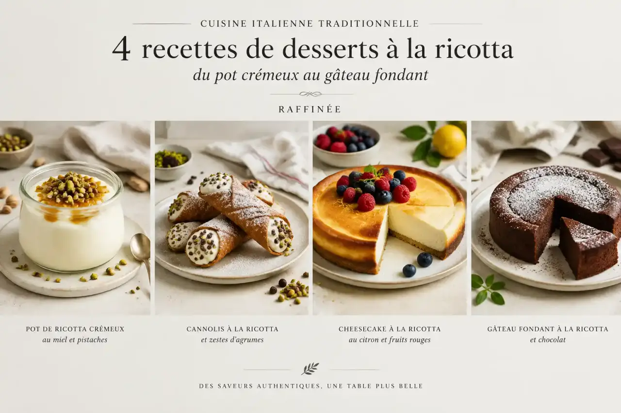 4 recettes de desserts à la ricotta, du pot crémeux au gâteau fondant