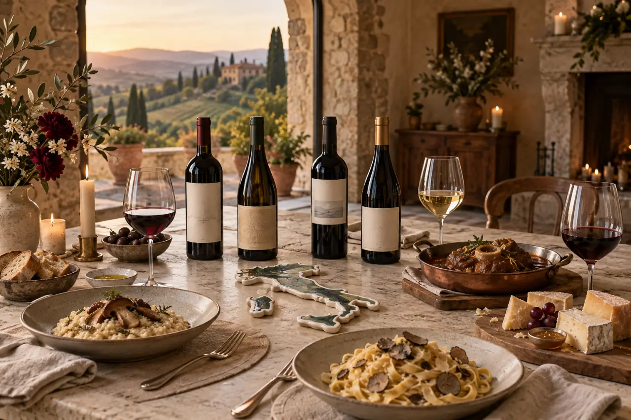 Le vin italien se choisit selon quatre critères : région, style, plat et occasion