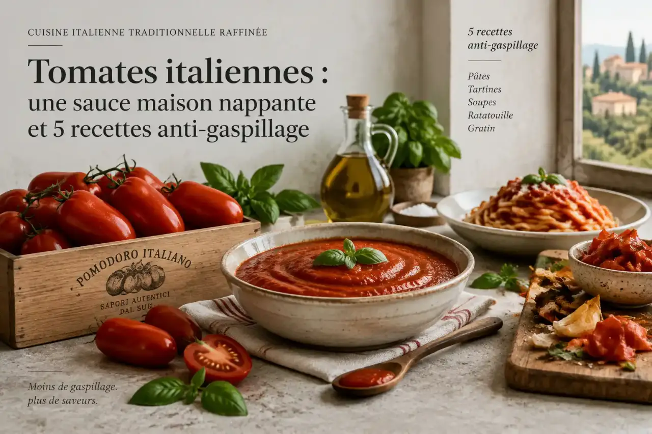 Tomates italiennes : une sauce maison nappante et 5 recettes anti-gaspillage