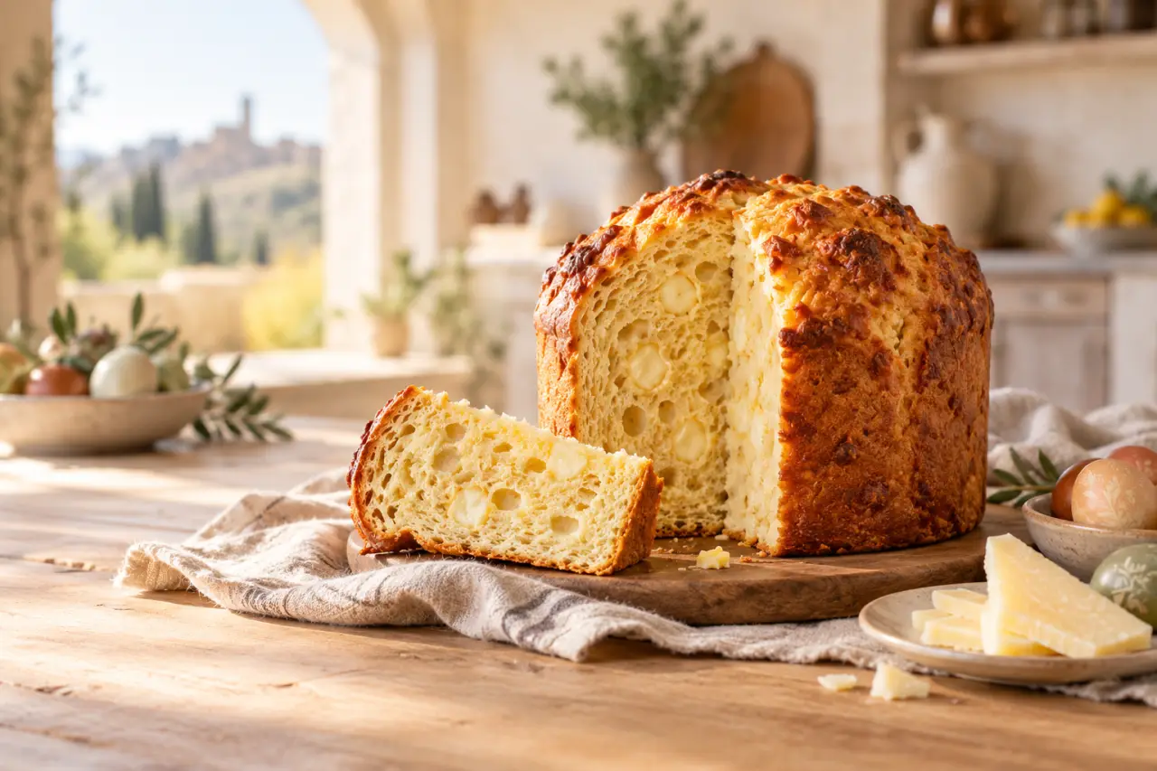 Pizza de Pâques italienne : la recette au fromage pour une mie légère et haute