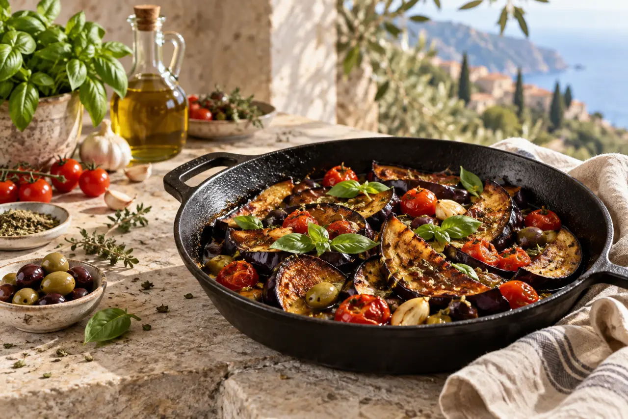 Aubergines confites à l’italienne : la saisie de 5 minutes qui les garde fondantes