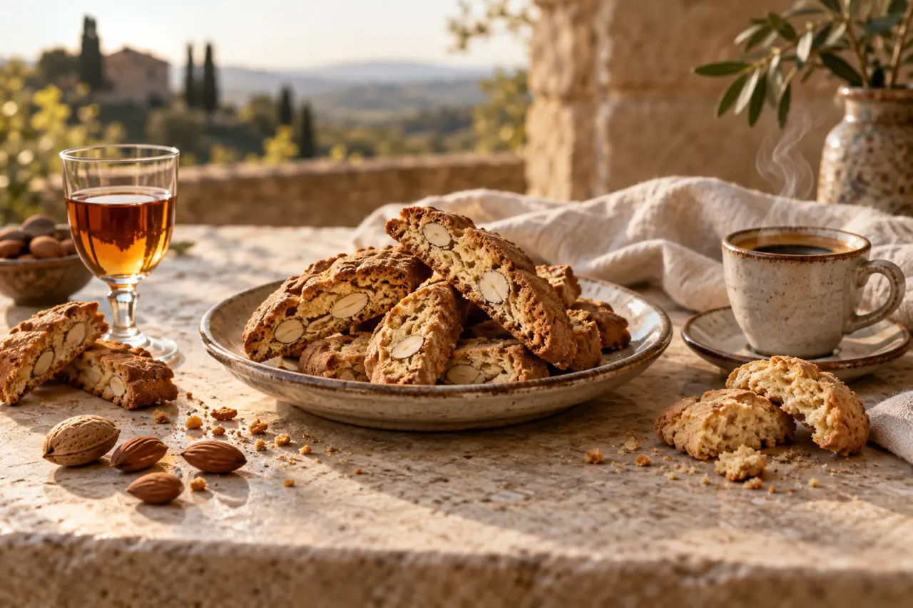 Biscuits italiens : croquants avec le Vin Santo, moelleux avec l’espresso